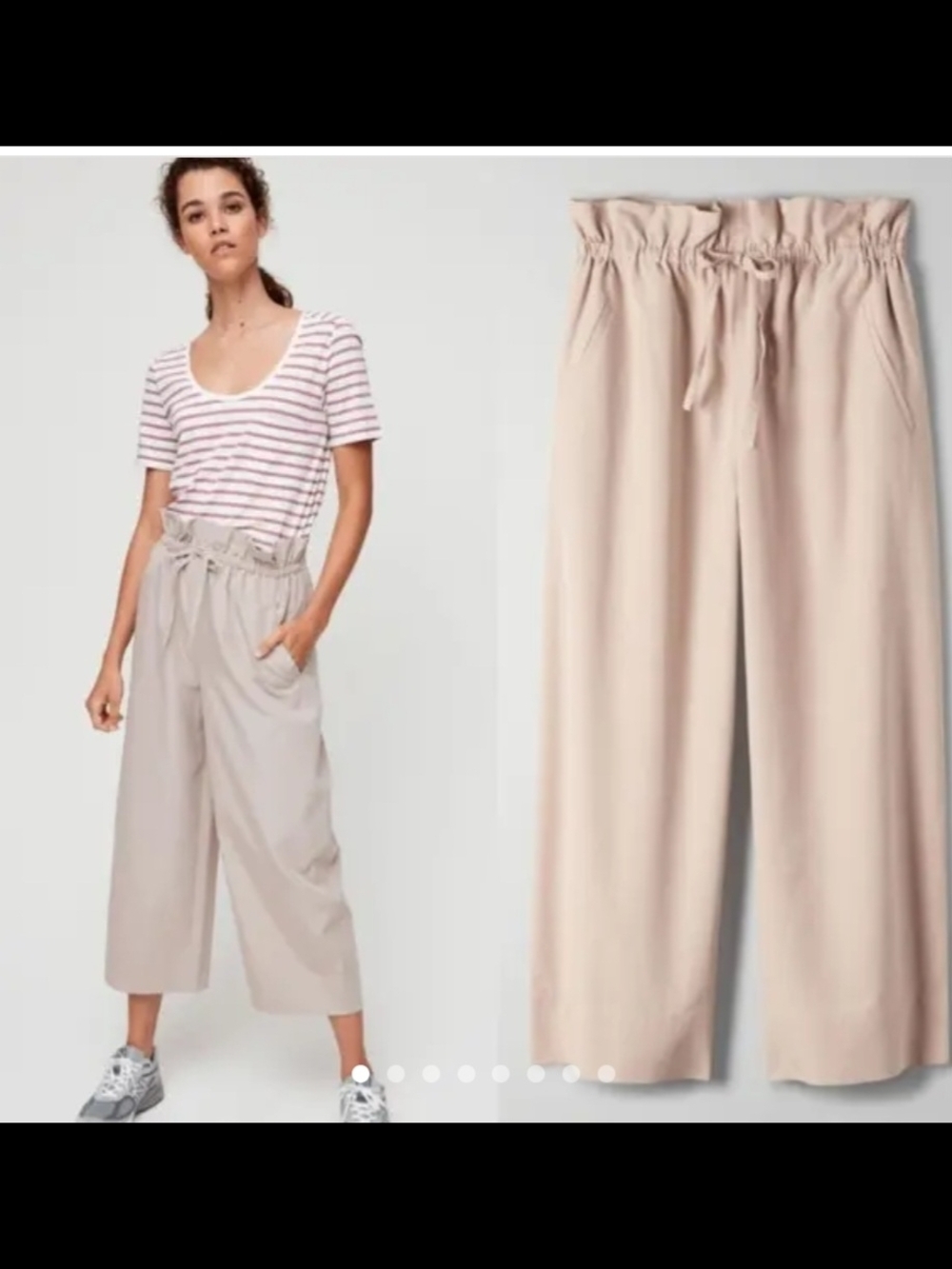 Babaton Keri Wide-Leg Pants in Beige